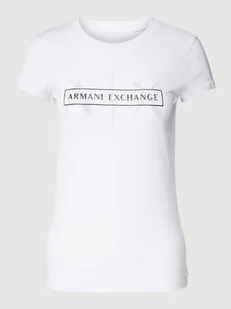 T-shirt z napisem z logo - Koszulki i topy damskie - miniaturka - grafika 1
