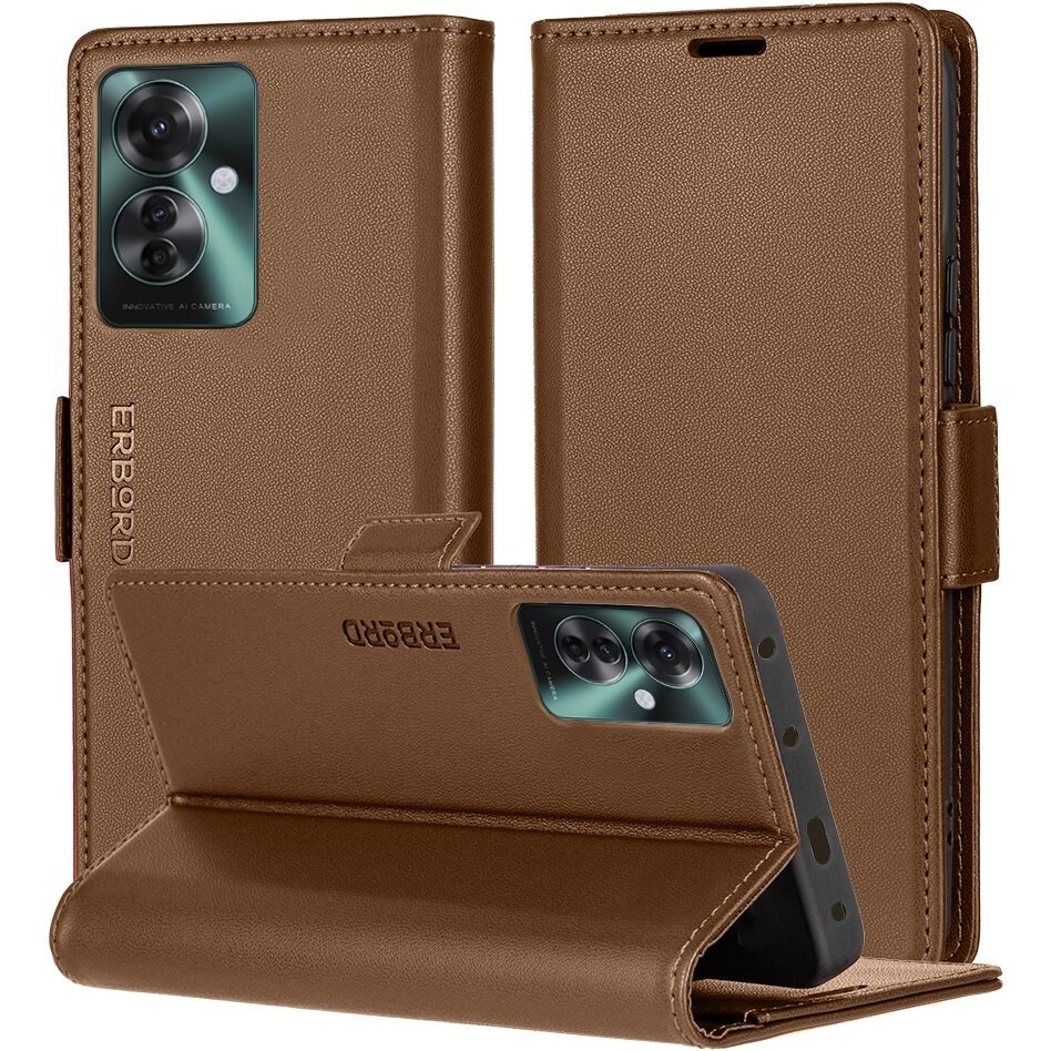Etui z klapką do Oppo Reno 11F, Erbord magnetyczne case portfel skóra eko