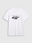 Koszulki męskie - 4F T-SHIRT KOSZULKA MĘSKA REGULAR M2359 BIAŁA WHITE XL - miniaturka - grafika 1