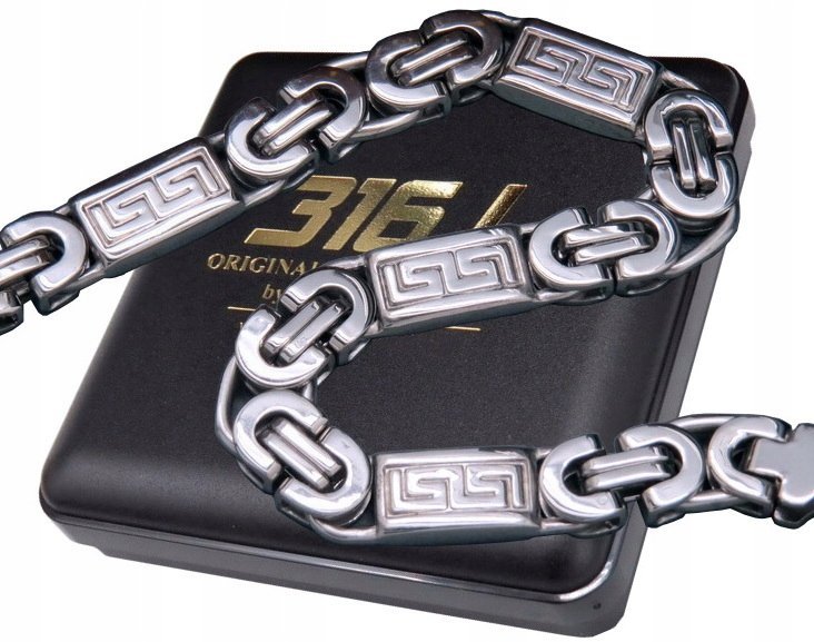 Srebrna Bransoleta Męska Bransoletka Super Splot 9Mm Stal Chirurgiczna 316L