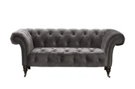 Sofy i kanapy - Dekoria Sofa Chesterfield Glamour Velvet Dark Grey 2os. 187x94x75cm 006-483 - miniaturka - grafika 1