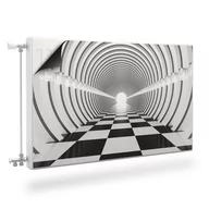 Dekoracje domu - MASKOWNICA Magnetyczna Na Grzejnik Czarno-Biały Tunel Efekt 3D 90cm x 60cm - miniaturka - grafika 1