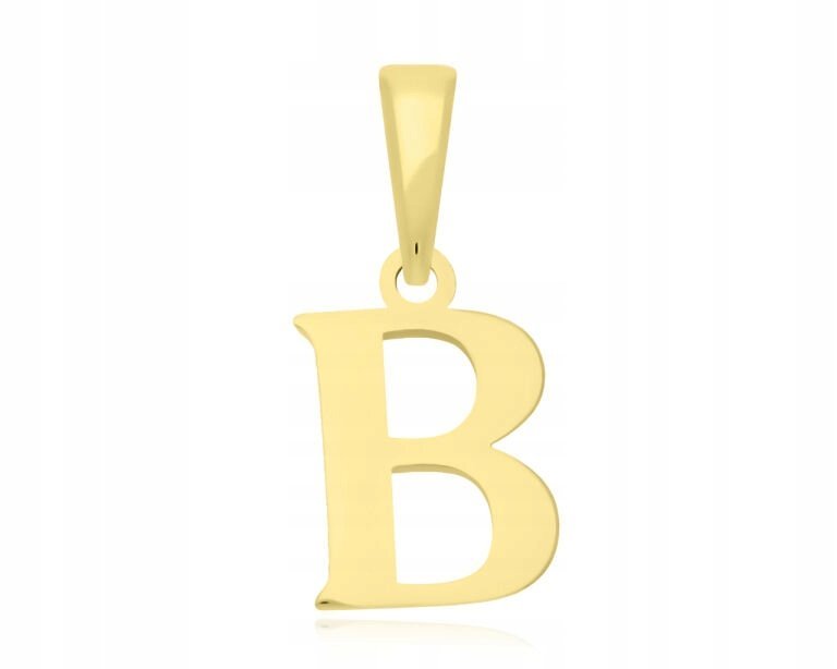 Złota Zawieszka Literka B Gładka pr. 585 Damski Wisiorek Na Łańcuszek