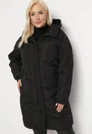 Kurtki damskie - Czarna Pikowana Kurtka z Kapturem Fariana - miniaturka - grafika 1