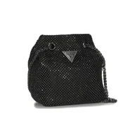 Torebki damskie - Guess Torba damska wieczorowa mała Lua Mini Black czarna z cyrkoniami - miniaturka - grafika 1
