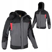 Odzież robocza - Kurtka Zimowa męska ocieplana z kapturem lekka czarno-szara M - miniaturka - grafika 1