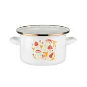 Garnki - Garnek emaliowany Emalia Polska Pleszew Grzybki 16 cm 2 l - miniaturka - grafika 1