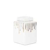 Pojemniki kuchenne - CERAMICZNY SŁOIK POJEMNIK GLAMOUR 14X14X23CM BIAŁY - miniaturka - grafika 1