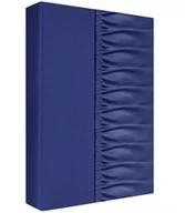 Prześcieradła - Prześcieradło satynowe z gumką 220x200 granatowe na materac o wysokości do 25 cm - miniaturka - grafika 1