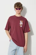Koszulki męskie - Puma t-shirt bawełniany PUMA X STAPLE męski kolor bordowy z nadrukiem - miniaturka - grafika 1