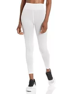 Legginsy - Calvin Klein Damskie legginsy prążkowane wysokiej talii 7/8 mocno, Białe grube żebra, S - miniaturka - grafika 1