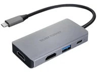 Huby USB - SILVER MONKEY Adapter USB-C - 2x HDMI 4K60Hz, USB-A, PD 100W - miniaturka - grafika 1
