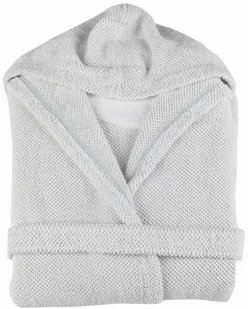 Graccioza Szlafrok z kapturem Linen Waffle White - Szlafroki damskie - miniaturka - grafika 1