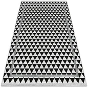 Dywany zewnętrzne - Nowoczesny dywan tarasowy Czarno białe trójkąty 60x90 cm - miniaturka - grafika 1