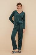Piżamy damskie - women'secret piżama SOFT TOUCH FRANCHISEE damska kolor zielony koronkowa 3596066 - miniaturka - grafika 1