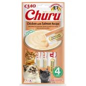 Przysmaki dla kotów - INABA  Churu przysmak dla kota o smaku kurczaka i łososia 4x14g - miniaturka - grafika 1