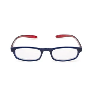 Contacta, Hug, okulary do czytania dla mężczyzn i kobiet, okulary szyi, wydłużone i zakrzywione pręty, niebieski kolor z czerwonym prętem, dioptrii +3,00, opakowanie z etui na okulary, 19g - Etui na dokumenty i karty - miniaturka - grafika 1