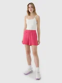 Spodenki damskie - 4F Spodenki dresowe z modalem damskie - różowe L - miniaturka - grafika 1