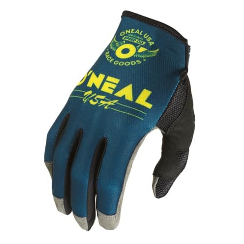 O'NEAL | Rękawice Rowerowe & Motocrossowe | MX MTB DH FR Downhill Freeride | Trwałe i elastyczne materiały, wentylowana przednia część dłoni naIngen | Mayhem Glove Bullet V.22 | Dorośli | Blue Yellow | S