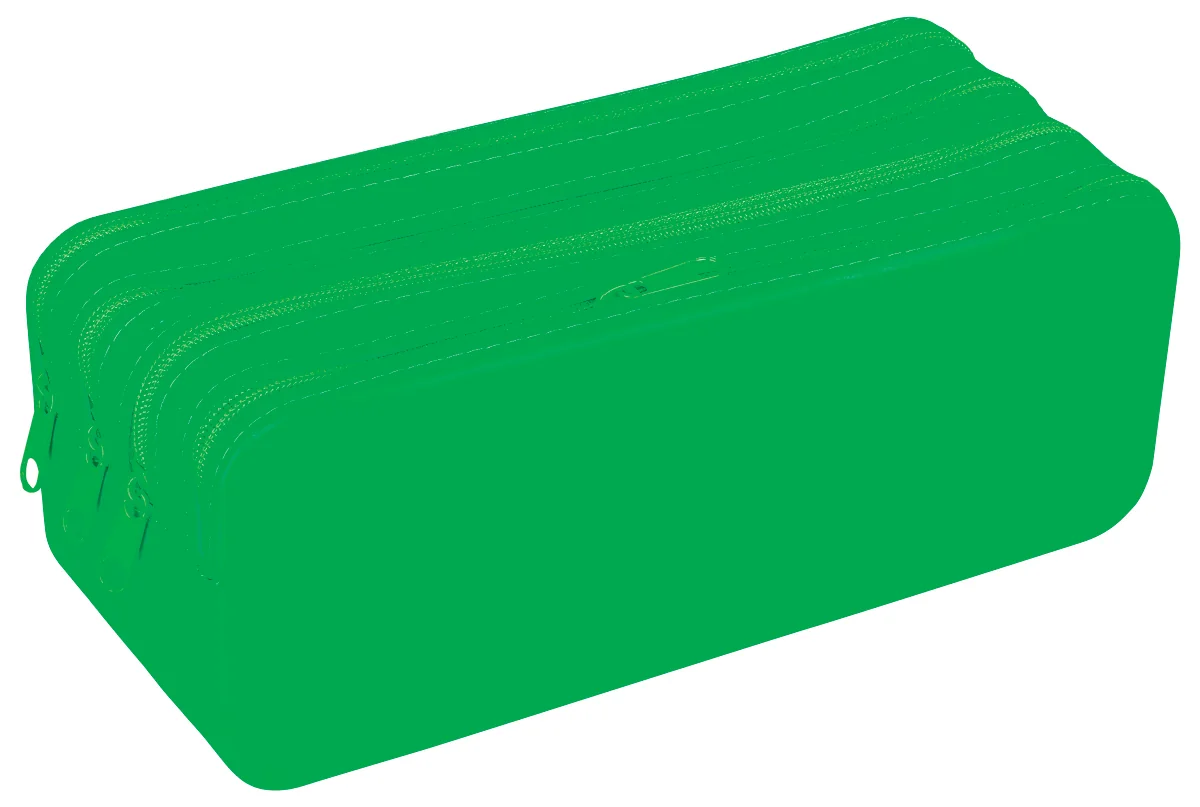 Piórnik silikonowy czterokomorowy GIMBOO, 200x80x75mm, zielony