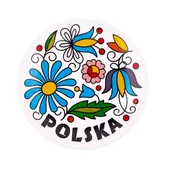 Magnesy - Ceramiczny magnes talerzyk folk - wzory kaszubskie - biały Polska Folkstar - miniaturka - grafika 1