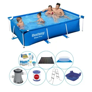 Bestway Steel Pro 259x170x61 cm Prostokątny - 8-częściowy - Basen wraz z akcesoriami - Baseny ogrodowe - miniaturka - grafika 1