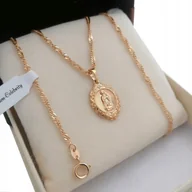 Łańcuszki - ŁAŃCUSZEK SINGAPUR+MEDALIK MATKA BOSKA 18K PREZENT DLA MAMY SIOSTRY CÓRKI - miniaturka - grafika 1