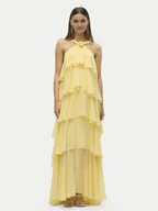 Sukienki - Vero Moda Sukienka wieczorowa Felicia 10295237 Żółty Slim Fit - miniaturka - grafika 1
