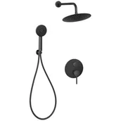 Zestawy prysznicowe - Invena Dafni Black zestaw prysznicowy podtynkowy z deszczownicą czarny BS-88-014 - miniaturka - grafika 1