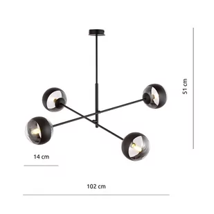 Emibig Linear lampa wisząca 4-punktowa czarna/stripe 1168/4 - Lampy sufitowe - miniaturka - grafika 3
