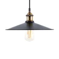 Lampy sufitowe - Beliani Lampa wisząca czarno-mosiężna SWIFT L - miniaturka - grafika 1