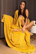 Koce - Koc Polarowy Fala 220X240 Musztarda - miniaturka - grafika 1