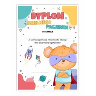 Dyplomy i okładki - LearnHow Dyplom A5 dzielnego pacjenta - Super Miś 10szt - miniaturka - grafika 1