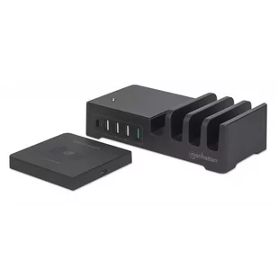 Manhattan Stacja ładująca 5-Portowa + Qi 10W 102230 - Huby USB - miniaturka - grafika 1