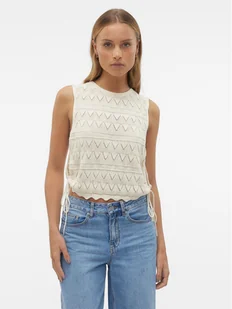 Vero Moda Bluzka Bali 10302924 Écru Regular Fit - Bluzki damskie - miniaturka - grafika 1