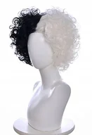 Dodatki do strojów karnawałowych - Peruka Włosy Cruella De Mon Biało Czarna Na Siatce W79 - miniaturka - grafika 1