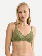 Biustonosze - Triumph Biustonosz z fiszbiną Amourette 10209574 Zielony - miniaturka - grafika 1