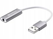 Akcesoria do słuchawek - Sandberg adapter Headset USB converter 3,5mm jack na USB biały/srebrny - miniaturka - grafika 1