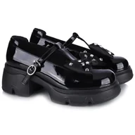 Półbuty damskie - Półbuty damskie z paskiem Loretta Vitale W5330 BLACK R.38 - miniaturka - grafika 1