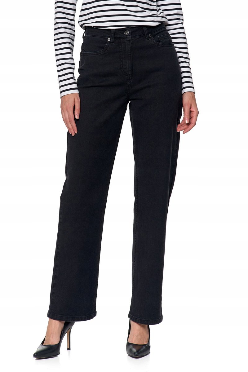 SPODNIE DAMSKIE Jeansowe Prosta Nogawka Jeans Casual Bawełna MORAJ r. M