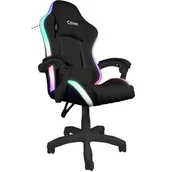 Fotele gamingowe - Cobra WS8152 Gamingowy do 120kg Skóra ECO Oświetlenie RGB Głośniki Bluetooth Czarny - miniaturka - grafika 1