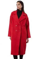 Płaszcze damskie - TRENDYOL DWURZĘDOWY CZERWONY PŁASZCZ Z WEŁNĄ Z KLASYCZNYM KOŁNIERZEM 32 5AA - miniaturka - grafika 1