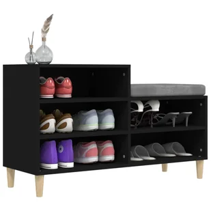 Szafka na buty, czarna, 102x36x60 cm, materiał drewnopochodny - Szafki na buty - miniaturka - grafika 5