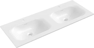 Mexen Vela umywalka wpuszczana w blat podwójna 121 x 46,5 cm, biała połysk - 25231200D - Umywalki - miniaturka - grafika 1