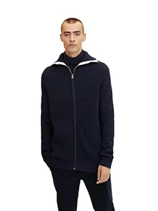 TOM TAILOR Męskie Kardigan ze stójką 1032294, 10668 - Sky Captain Blue, XL - Swetry męskie - miniaturka - grafika 1