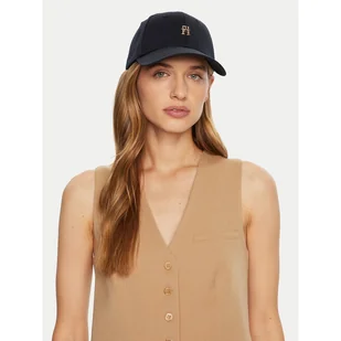 Czapka z daszkiem Tommy Hilfiger AW0AW16843 Granatowy - Czapki damskie - miniaturka - grafika 1