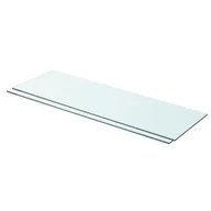 Półki do salonu - vidaXL vidaXL Półki, 2 szt., panel z przezroczystego szkła, 80 x 25 cm - miniaturka - grafika 1