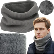 Apaszki i szaliki męskie - Komin męski na szyję szary Trizand uniwersalny rozmiar ciepły stylowy - miniaturka - grafika 1
