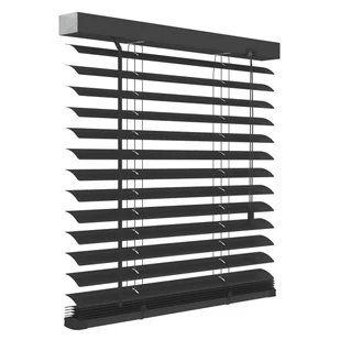 Żaluzja aluminiowa 100 x 180 cm czarna 50 mm - Żaluzje Żaluzja aluminiowa 100 x 180 cm czarna 50 mm - Żaluzje - miniaturka - grafika 1