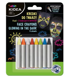 Kredki Do Twarzy Kidea 8 Szt 2 Świecące W Ciemności) - Przybory szkolne - miniaturka - grafika 1